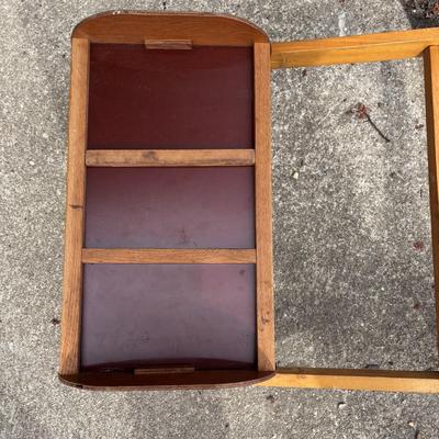 LOT 33: Vintage Cass Toys Doll Highchair, Doll Cradle (unmarked) & Metal Wheelbarrow