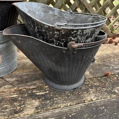 LOT 38: Vintage Ash Buckets & Pail