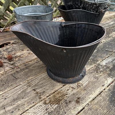 LOT 38: Vintage Ash Buckets & Pail
