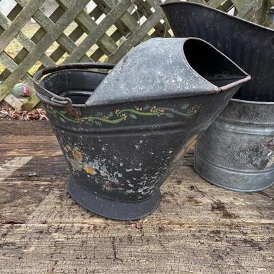 LOT 38: Vintage Ash Buckets & Pail