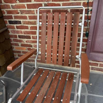 LOT 40: MCM Slatted Aluminum Patio/Lawn Chairs