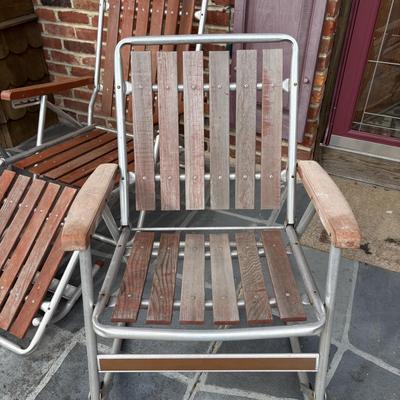 LOT 40: MCM Slatted Aluminum Patio/Lawn Chairs