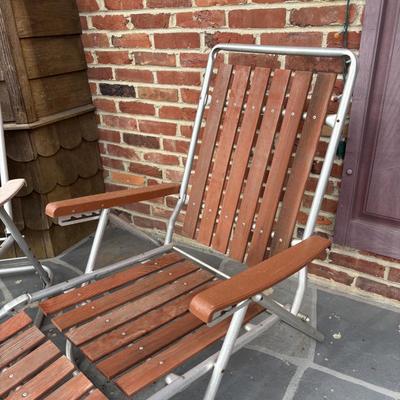 LOT 40: MCM Slatted Aluminum Patio/Lawn Chairs