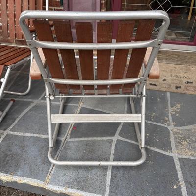 LOT 40: MCM Slatted Aluminum Patio/Lawn Chairs