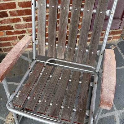 LOT 40: MCM Slatted Aluminum Patio/Lawn Chairs