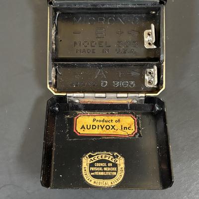 LOT 55: Vintage Audivox, Inc., Micronic Model #303, Antique Brandenburg Porcelain Mustache Cup, Gillett Razor, Schnefel Bros. Straight...