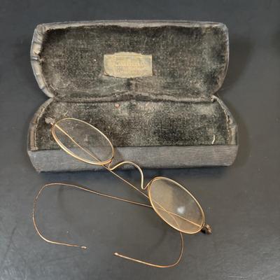 LOT 56: Antique/Vintage Spectacles, Franco Flashlight, Zaner Bloser Dip Pen w./Nib & a Tin Holder