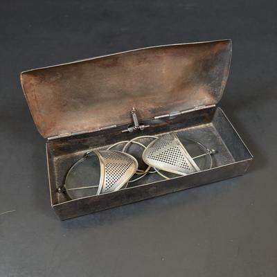 LOT 56: Antique/Vintage Spectacles, Franco Flashlight, Zaner Bloser Dip Pen w./Nib & a Tin Holder