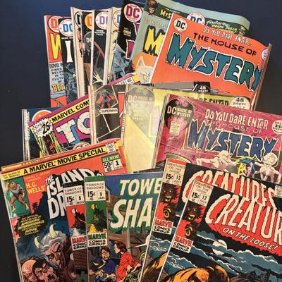 LOT 61: Marvel & DC Comic Books: Tower of Shadows, Tarzan, Swamp Thing, Where the Monsters Dwell & Others