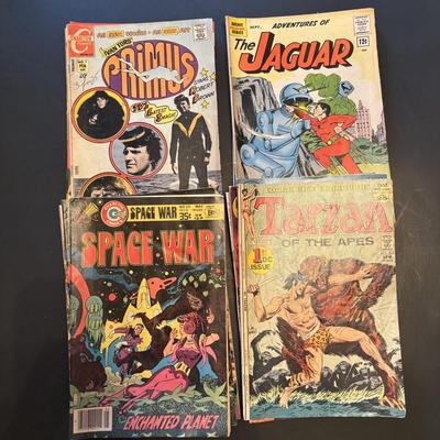 LOT 64: Vintage Comic Books: The Six Million Dollar Man,Tarzan, Space Wars, The Bionic Woman & More