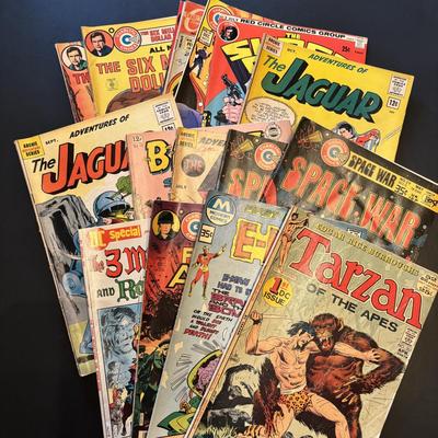 LOT 64: Vintage Comic Books: The Six Million Dollar Man,Tarzan, Space Wars, The Bionic Woman & More