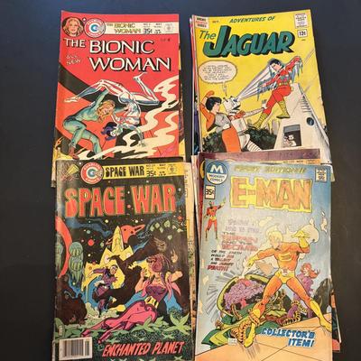 LOT 64: Vintage Comic Books: The Six Million Dollar Man,Tarzan, Space Wars, The Bionic Woman & More