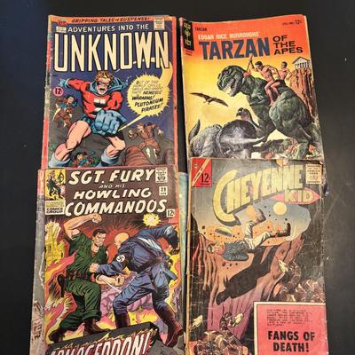 LOT 69: Vintage Comics: The Swamp Fox, Emergency Doctor, Tarzan, Cheyenne Kid, Wolfman and Others