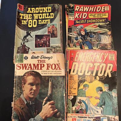 LOT 69: Vintage Comics: The Swamp Fox, Emergency Doctor, Tarzan, Cheyenne Kid, Wolfman and Others