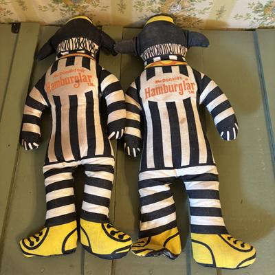 LOT 72: Vintage McDonald's Hamburglar Stuffed Dolls, Jack Frost Sugar Stuffed Doll & Mrs. Beasley Dolls