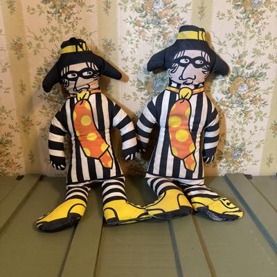 LOT 72: Vintage McDonald's Hamburglar Stuffed Dolls, Jack Frost Sugar Stuffed Doll & Mrs. Beasley Dolls