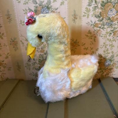 LOT 73: Vintage Toys & Plushes: Wind-up Walking Doll, Wind-up Train Station, Musical Motion Swan, Monkey "Press Here" for...