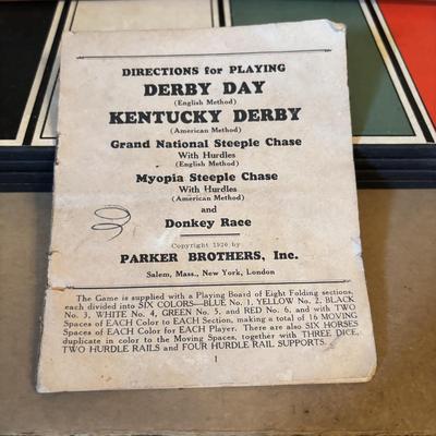 LOT 76: Antique Derby Day Parker Brothers 1930s Horse Race Game