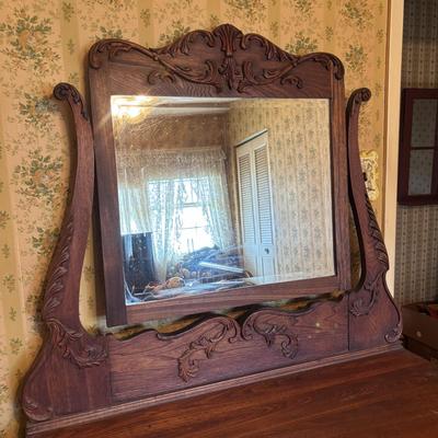 LOT 79: Anique Tiger Oak Drawer Dresser