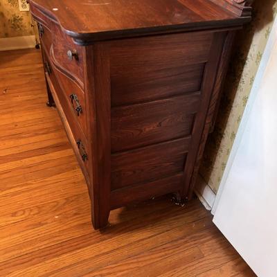 LOT 79: Anique Tiger Oak Drawer Dresser