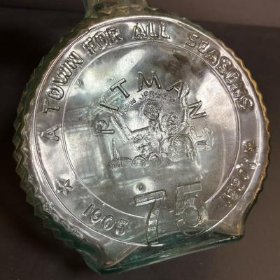 LOT 81:Woodbury Heights & Pitman Commemorative Bottles, Fort Mercer, National Park Ashtray, Philadelphia Masonic Temple Plate, The...