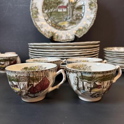 LOT 82: Johnson Bros. of England Ironstone Dishware: The Friendly Village Collection