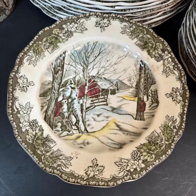 LOT 82: Johnson Bros. of England Ironstone Dishware: The Friendly Village Collection