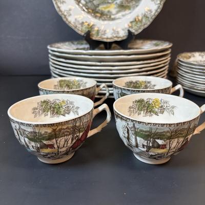 LOT 82: Johnson Bros. of England Ironstone Dishware: The Friendly Village Collection