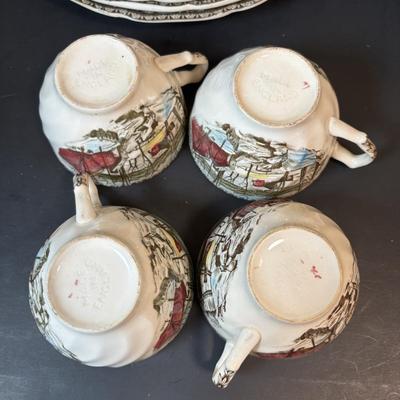 LOT 82: Johnson Bros. of England Ironstone Dishware: The Friendly Village Collection