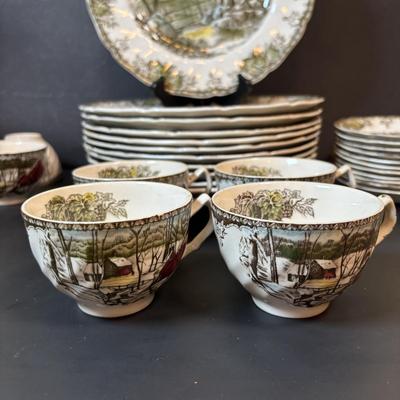 LOT 82: Johnson Bros. of England Ironstone Dishware: The Friendly Village Collection
