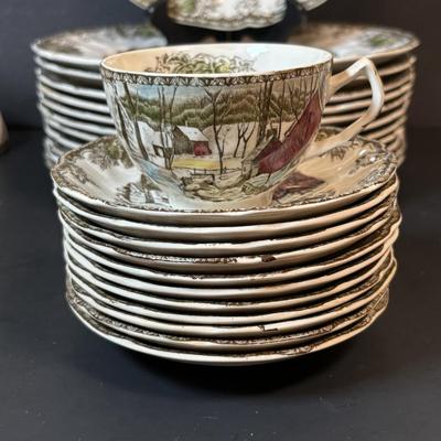 LOT 82: Johnson Bros. of England Ironstone Dishware: The Friendly Village Collection