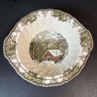 LOT 83: Johnson Bros. of England Ironstone Serving Dishware: The Friendly Village Collection