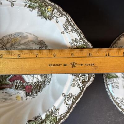 LOT 83: Johnson Bros. of England Ironstone Serving Dishware: The Friendly Village Collection