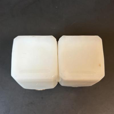 LOT 87: Vintage Milk Glass Salt/Pepper Shakers, Spice Jars and Beehive Grease Jar