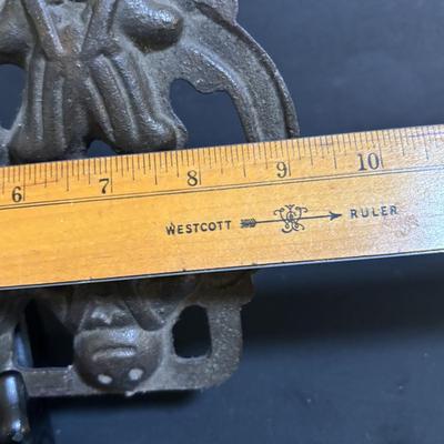LOT 88: Griswold Cast Iron Pan, Cast Iron Corn & Gingerbread Man Baking Molds, Small Cast Iron Fry Pan & Tin Muffin Pan