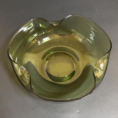 LOT 90: Vintage 1960s Beef Cuts Print, Glass Jar, Green, Avocado Green Glass Bowl, Ceramic Cardinal Egg Dish, Teapot Wall Pocket,...