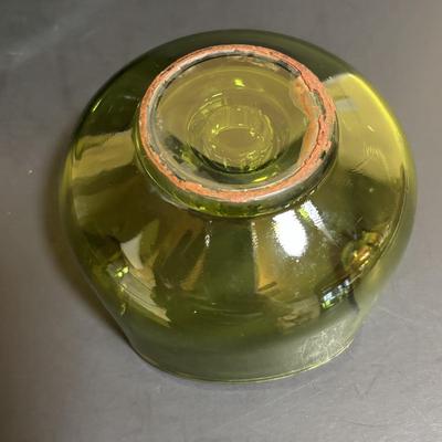 LOT 90: Vintage 1960s Beef Cuts Print, Glass Jar, Green, Avocado Green Glass Bowl, Ceramic Cardinal Egg Dish, Teapot Wall Pocket,...