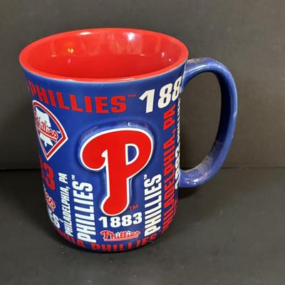 LOT 94: Mets & Phillies Collection: Yearbooks, Ticket Stub, Mug, Vintage Rule Book along with APBA Game Card Packets