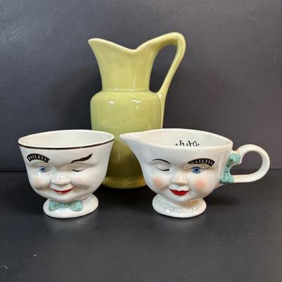 LOT 96: Celebrating Ireland & More Collection: Made in Ireland Linens, Dolls, Glassware, Dolls, Made in USA Green Pitcher/Vase