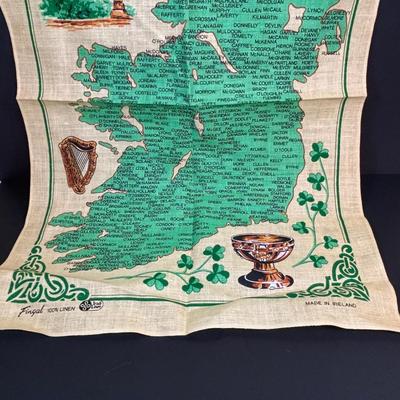LOT 96: Celebrating Ireland & More Collection: Made in Ireland Linens, Dolls, Glassware, Dolls, Made in USA Green Pitcher/Vase