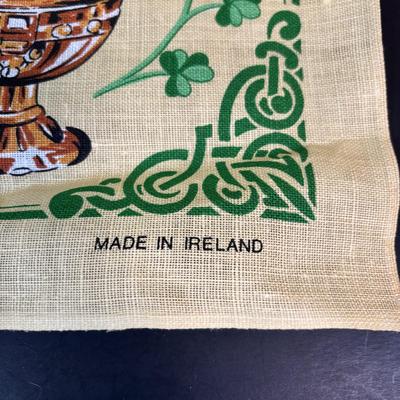 LOT 96: Celebrating Ireland & More Collection: Made in Ireland Linens, Dolls, Glassware, Dolls, Made in USA Green Pitcher/Vase