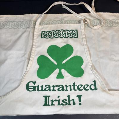 LOT 96: Celebrating Ireland & More Collection: Made in Ireland Linens, Dolls, Glassware, Dolls, Made in USA Green Pitcher/Vase