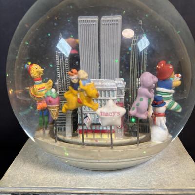 LOT 98: Fall Collection: Paper Decorations, Macy's Day Parade Musical Snow Globe, Lefton Turkey Salt/Pepper Shakers, Glass Pumpkin