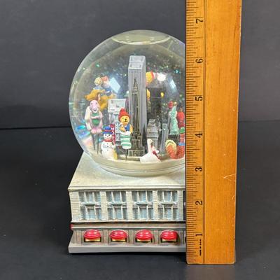 LOT 98: Fall Collection: Paper Decorations, Macy's Day Parade Musical Snow Globe, Lefton Turkey Salt/Pepper Shakers, Glass Pumpkin