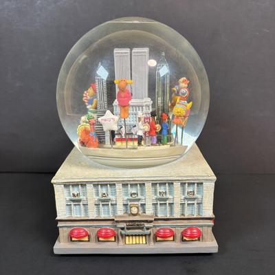 LOT 98: Fall Collection: Paper Decorations, Macy's Day Parade Musical Snow Globe, Lefton Turkey Salt/Pepper Shakers, Glass Pumpkin