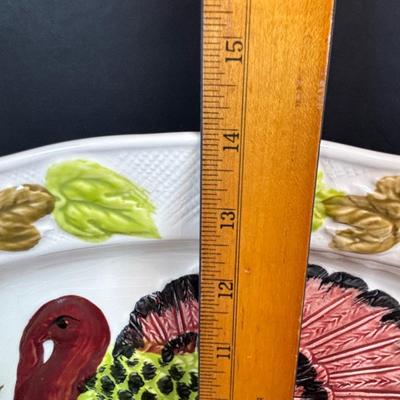 LOT 98: Fall Collection: Paper Decorations, Macy's Day Parade Musical Snow Globe, Lefton Turkey Salt/Pepper Shakers, Glass Pumpkin