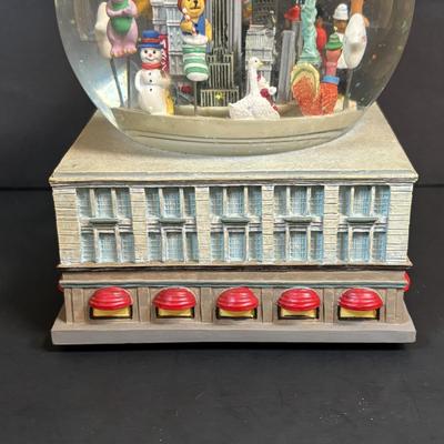 LOT 98: Fall Collection: Paper Decorations, Macy's Day Parade Musical Snow Globe, Lefton Turkey Salt/Pepper Shakers, Glass Pumpkin
