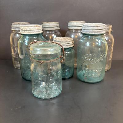 LOT 99: Vintage Canning Jars w/Zinc Lids: Ball, Atlas, Drey