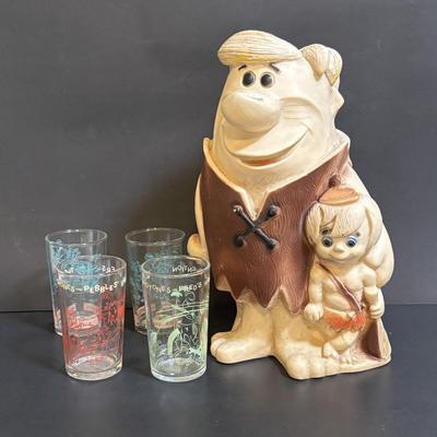 LOT 102: Vintage Hanna-Barbara: Barney Rubble & Bam Bam Bank, Flintstones Glasses & Mister Magoo Glasses