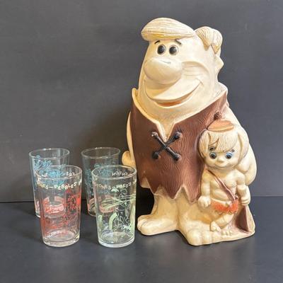 LOT 102: Vintage Hanna-Barbara: Barney Rubble & Bam Bam Bank, Flintstones Glasses & Mister Magoo Glasses